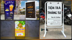 Bảng hiệu đứng thu hút sự chú ý từ xa hiệu quả