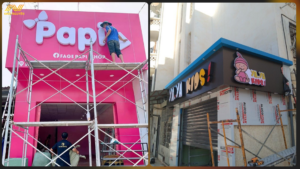 Biển vẫy sữa bỉm màu sắc bắt mắt thu hút khách hàng