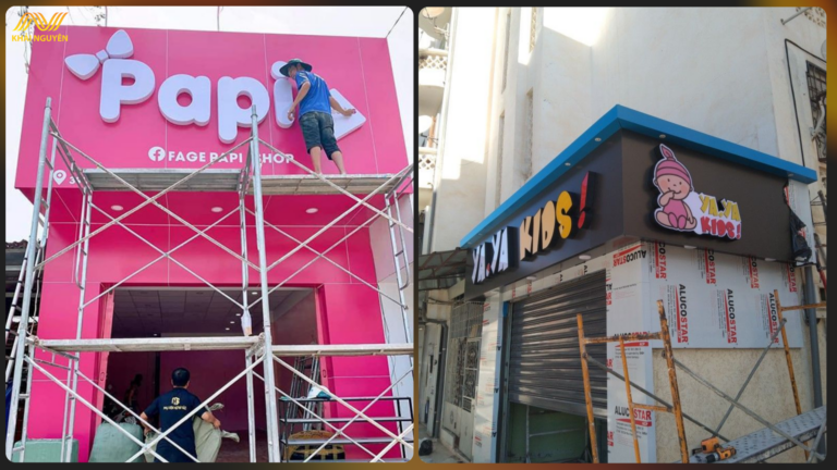 Biển vẫy sữa bỉm màu sắc bắt mắt thu hút khách hàng